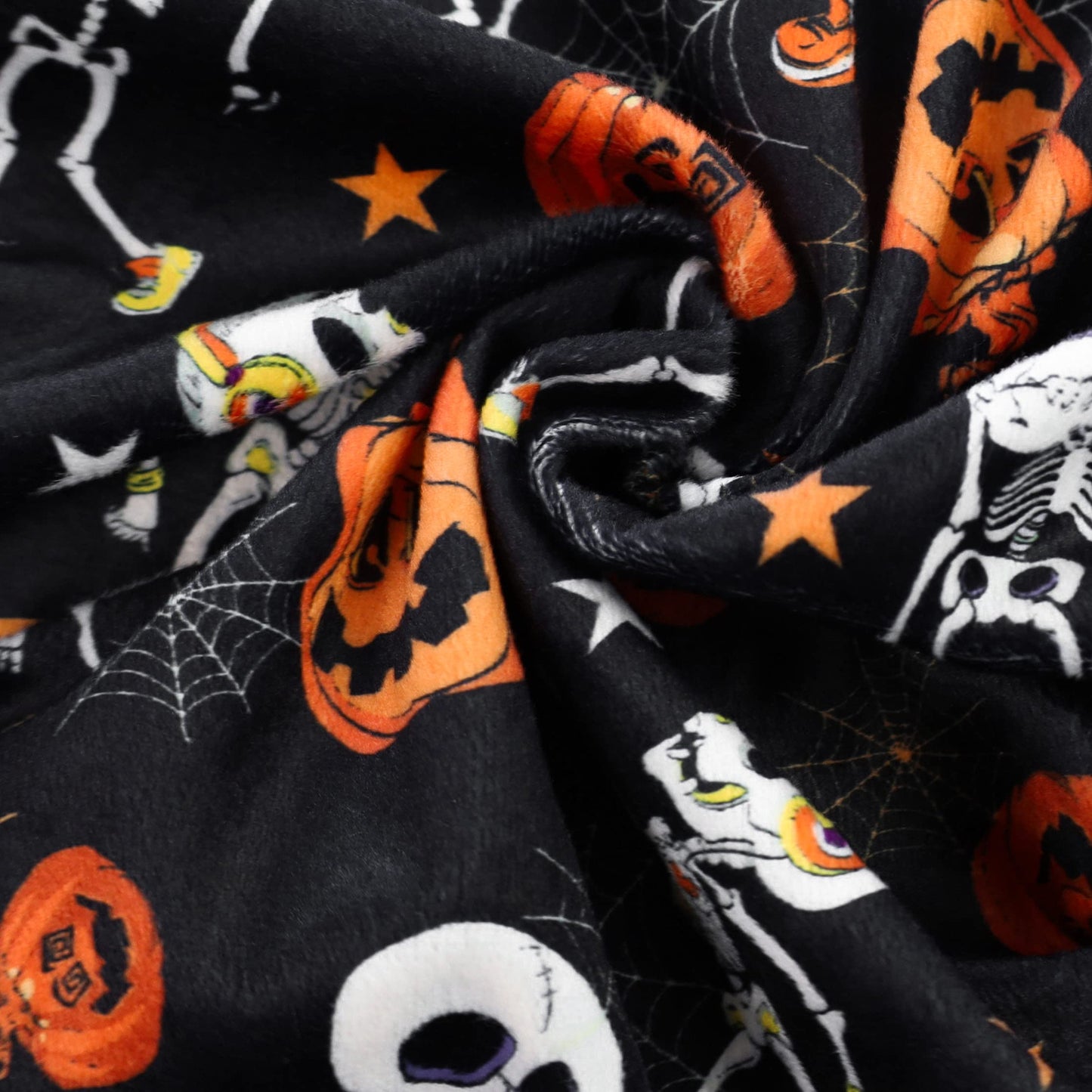 Fitwarm Halloween Skeleton Dog Costume Lightweight Velvet Pajamas Pet Clothes Doggie PJS Puppy Onesie Doggy Outfits Cat Jumpsuits Black Large