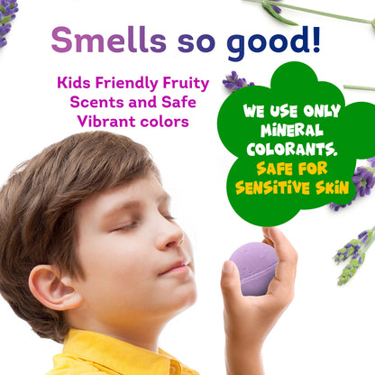 Bath Bombs for Kids Set with Toys Surprise Inside Cute Funny Animals - Organic & Natural Bath Bombs for Boys and Girls - Kid Safe Bubble - Handmade in USA