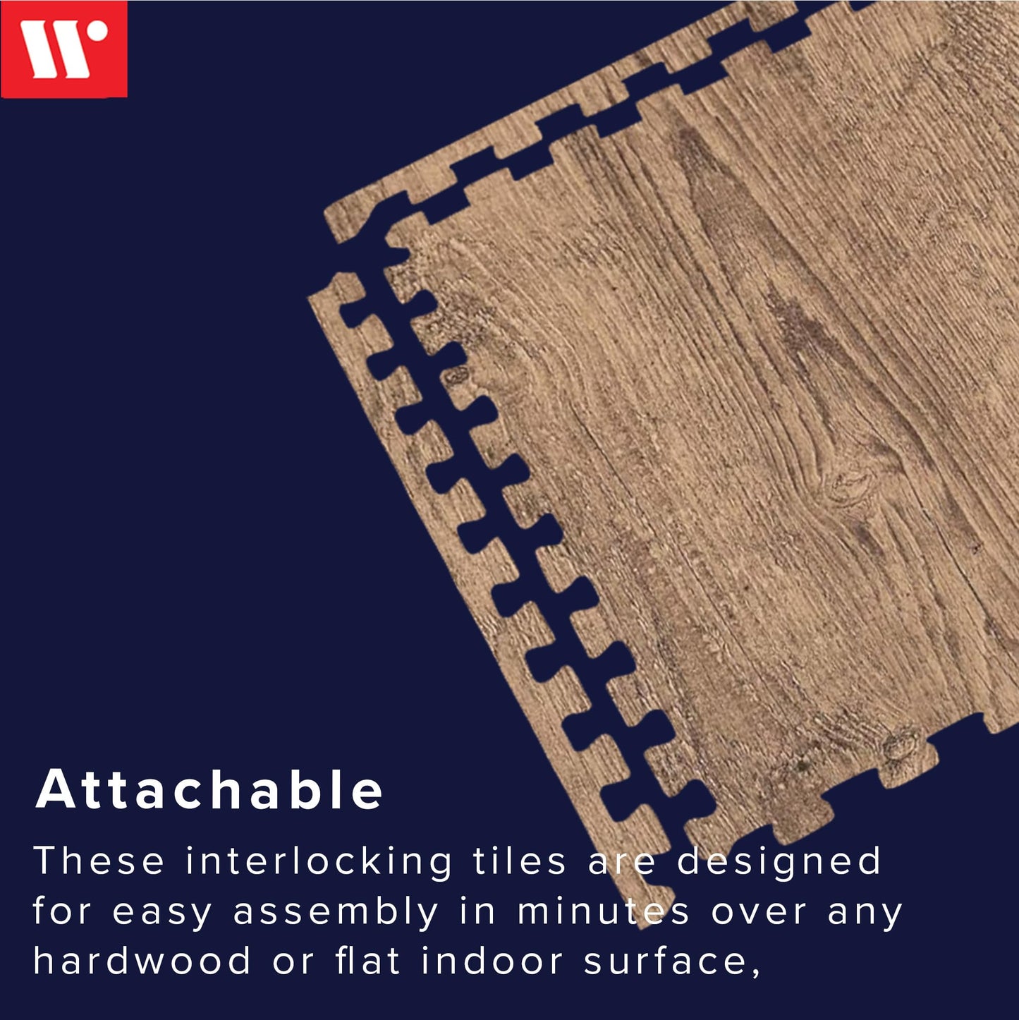 Forest Floor Farmhouse 3/8 Inch Thick Printed Foam Tiles, Premium Wood Grain Interlocking Foam Floor Mats, Anti-Fatigue Flooring – Stylish Flooring Solution
