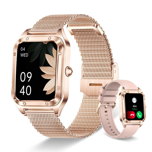 Colesma Smart Watch for Women,1.59" Small Smartwatch with Bluetooth Call, Voice Assistant Fitness Watch with Activity Tracker, Monitor Heart Rate/Blood Pressure/SpO2/Sleep for Android iPhone