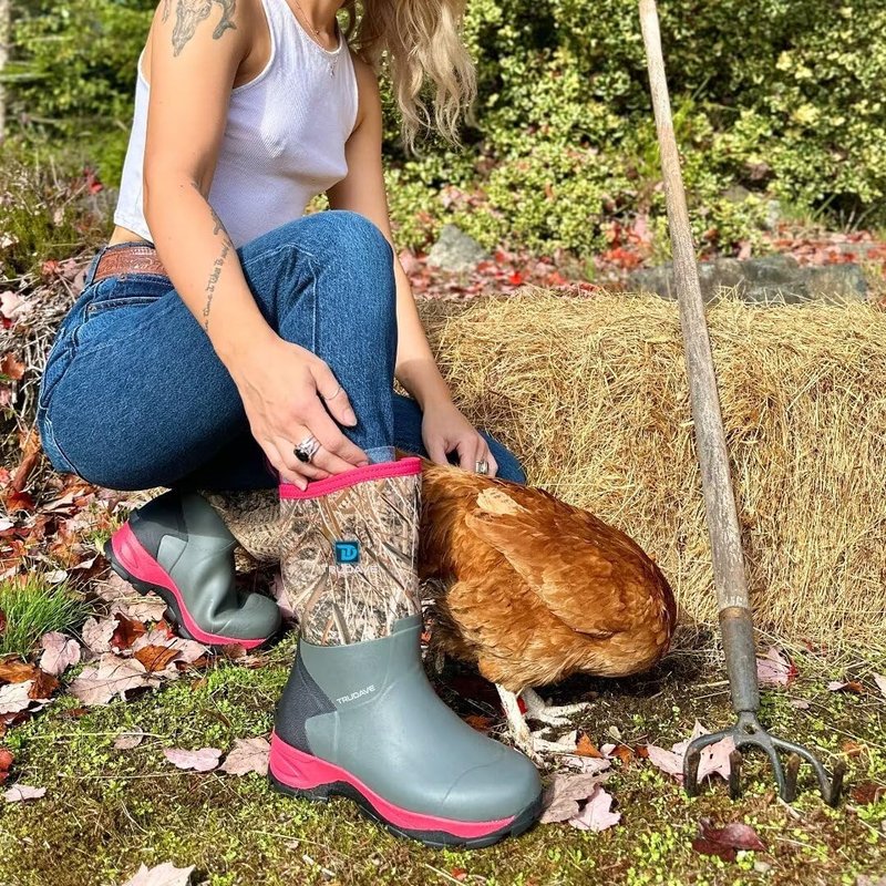 Rubber Rain Boots for Women - Neoprene Insulated, Anti-Slip Mid-Calf Waterproof | Sizes 6-11