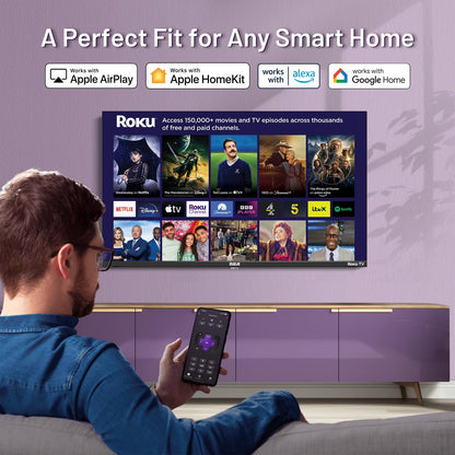 RCA Roku TV 32" Smart TV, RK32HN1 32 Inch HD TV with Apple TV+ BBC Netflix Freeview, DVB-T2/T Dolby Audio HDMI USB, Ideal Television for Small Lounge