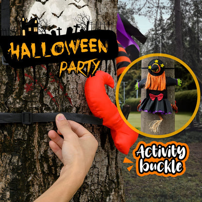 Halloween Decorations Outdoor Crashing Witch: 44'' Flying Crashed Witches Hanging into Tree - Halloween Decor for Yard Garden Porch