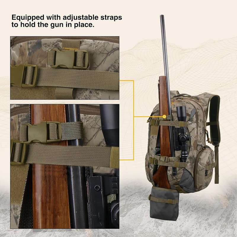 Mardingtop Camo Hunting Backpack - Large Capacity Tactical Day Pack with Rain Cover for Outdoor Adventures