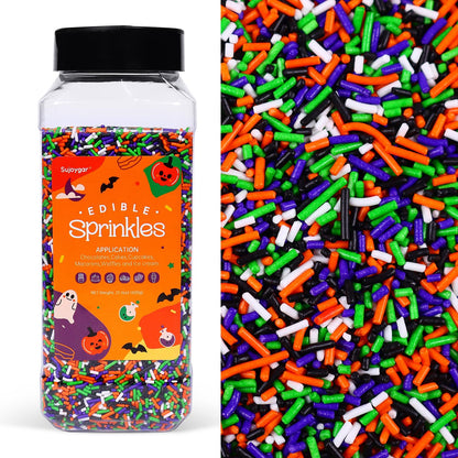 Halloween Sprinkles, Halloween Jimmies Sprinkles for Cake Decorating, 1.32LB Bulk Edible Sprinkles for Cupcake Toppers Baking Cookie Ice Cream Dount Chocolate