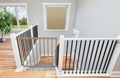 Safetots Chunky Wooden Screw Fit Stair Gate, Natural, 63.5cm - 105.5cm, Wood Baby Gate, Screw Fit Safety Barrier, Stylish Design and Practical Safety Gate, Easy Installation