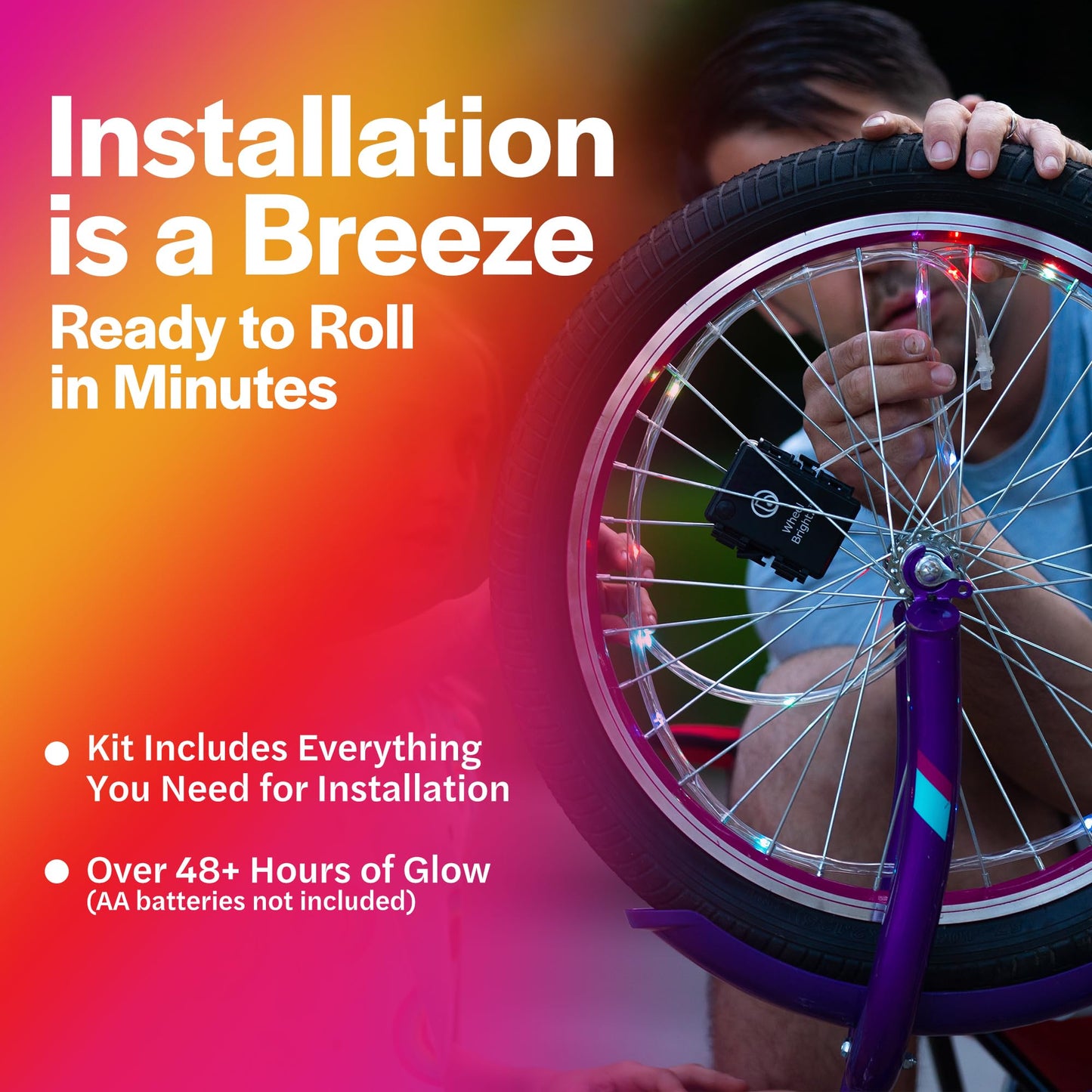 Brightz WheelBrightz (2-Pack RGB) LED Bike Wheel Lights Boys Girls Kids Bike Lights for Night Riding Bicycle Lights Accessories & Decorations for Wheels Tires & Spokes Stocking Stuffers