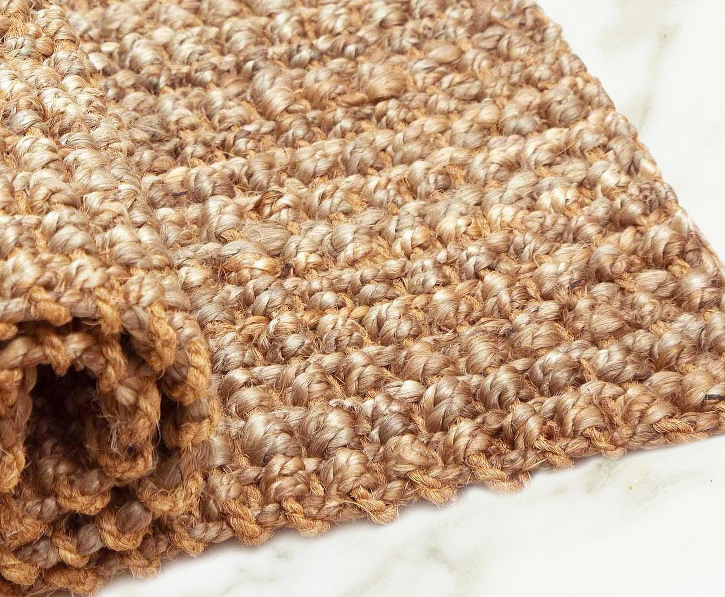 Croft&Cane Handspun Jute Area Rug – Premium Handwoven Reversible Chunky Textured Natural Rug - Tan Beige Neutral Accent Carpet for Rustic Farmhouse Décor, Entryway, Bedroom, Family Room - 24x36 inches