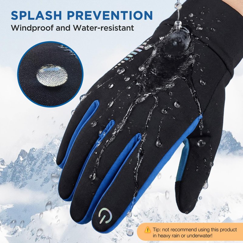 SIMARI Kids Winter Gloves with Touchscreen, Water-Resistant, Warm Thermal, Windproof for Boys Girls Toddler, Gloves for Cold Weather Cycling Running Snow Ski Football Soccer Hiking Camping (Blue S)