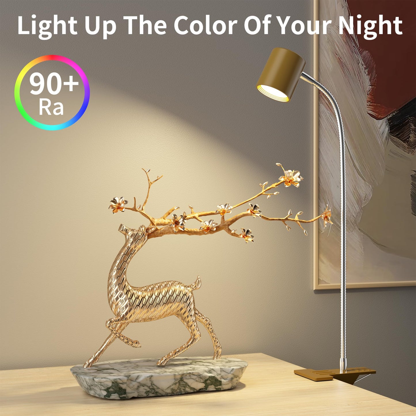 Dott Arts Desk Lamp,USB Clip On Light,Book Lights for Reading at Night,3 Color Modes,10 Brightness Clamp Lights,360° Gooseneck LED Reading Light for Books in Bed,Eye-Care for Home Office,Headboards