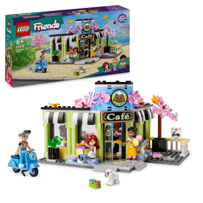 LEGO Friends Heartlake City Café Toy for Kids, Bakery Building Set, Birthday Gift Idea for 6 Plus Year Old Girls and Boys, with 3 Mini-Dolls and a Dog Figure 42618