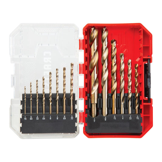 CRAFTSMAN 14-Piece Gold Oxide Drill Bit Set for Wood, Plastic, or Metal (CMAM2214)