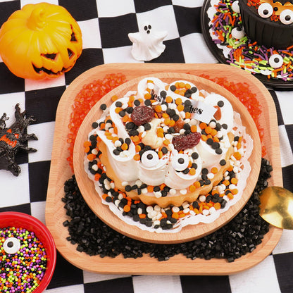 Halloween Sprinkles Edible, 5oZ Fall Eyeball Sprinkles for Cake Decorating with White Black Orange Confetti Nonpareils Jimmies and Sugar, Cupcakes Cookie Ice Cream Baking Toppings