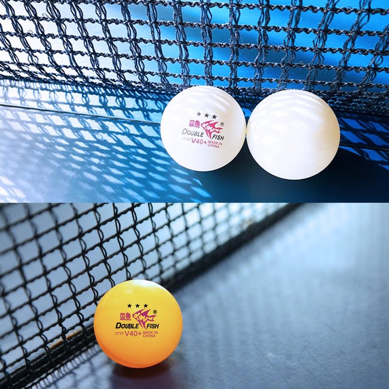 DOUBLE FISH Ping Pong Balls - White & Orange 3-Star Table Tennis Balls - High Performance V40+ ABS Balls Ultimate Durability Training Ball 12 Pack