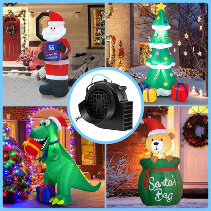 Envanptaz 2-Pack Inflatable Fan Blower Replacement, 12V 1.2A Air Blower for Inflatables with 3 LED Light Strings for Thanksgiving Christmas Halloween Yard Party Holiday Inflatable Decorations