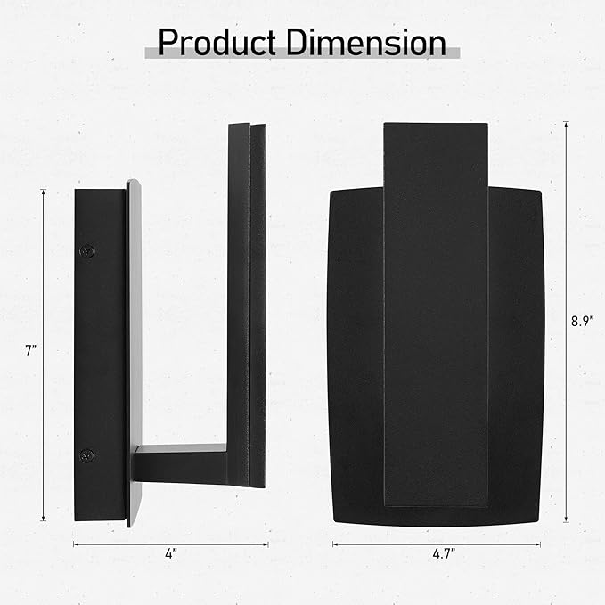 LamQee Modern Outdoor Wall Lights For House LED Integrated, Aluminum Outdoor Porch Light Fixture Wall Mount, 3000K 10W Exterior Wall Sconce Lighting Patio Front Door Garage Indoor, 2 Pack, Matte Black