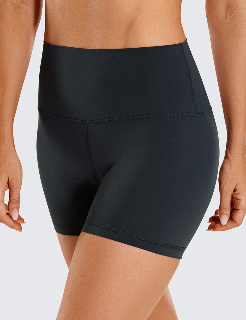 CRZ YOGA Butterluxe Biker Shorts 4'' - High Waisted Booty Workout Volleyball Yoga Womens Spandex Melanite Small