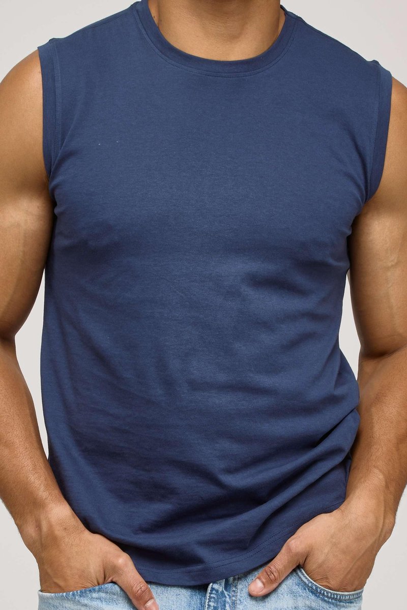 Real Essentials 5 Pack: Men's Cotton Sleeveless Crewneck Tank Top Casual Shirts Tees (Big & Tall Available)- Set 5, XL