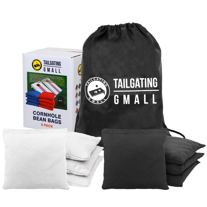 Tailgating Gmall Cornhole Bags Set of 8 Regulation Professional Corn Hole Bean Bags Weather Resistant for Tossing Adults Yard Game (8, Black&White)