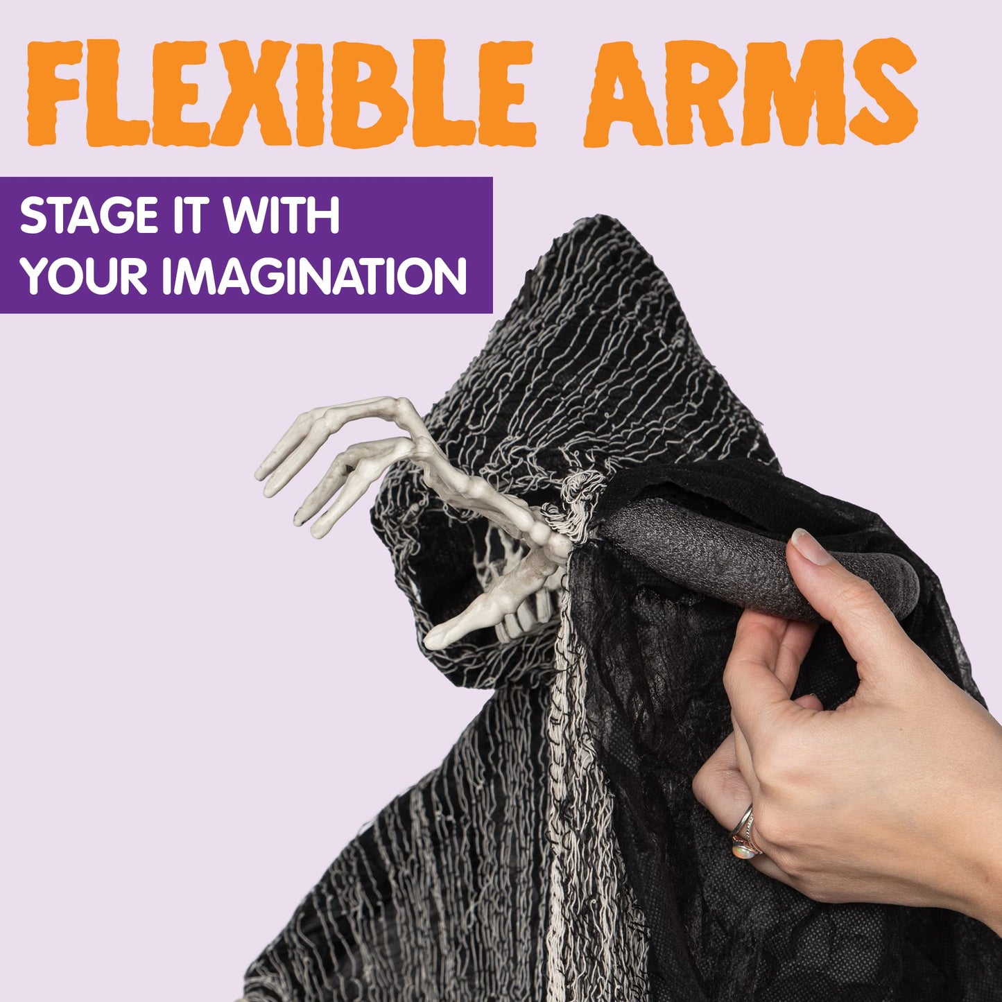 JOYIN Halloween Hanging Grim Reapers (3 Pack), One 47” and Two 35” Grim Reapers, Halloween Skeleton Flying Ghost for Haunted House Prop Décor, Outdoor Indoor Decor