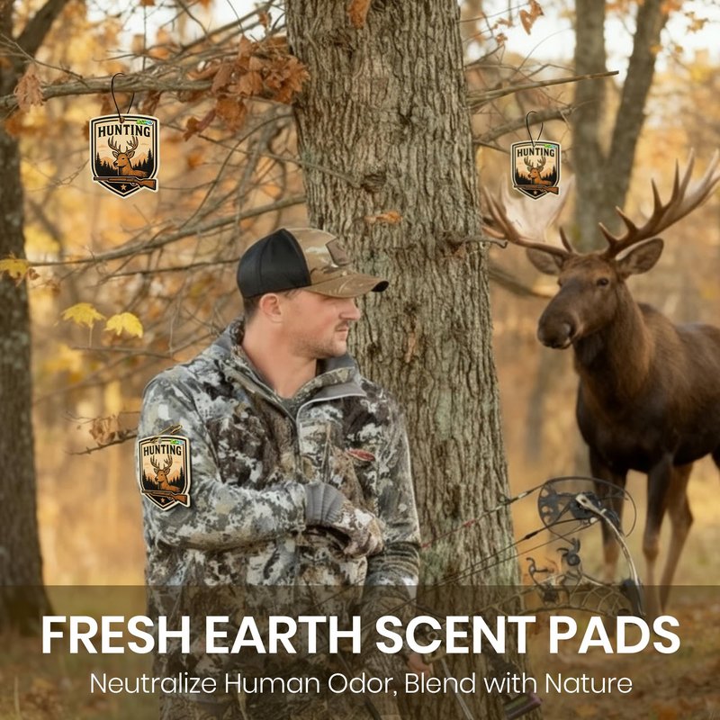 HappyAlley 6 Pack Cover Scent for Deer Hunting, Human Scent Eliminating, Deer Hunting Essentials, Long-Lasting Fresh Aroma, Odor Control Blocker with 3 Safety Pins & 1 Elastic Cord