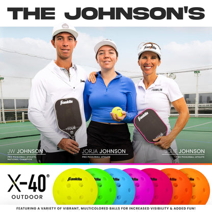 Franklin Sports Outdoor - X-40 Pickleball Balls - USA (USAPA) Approved - 12 Pack Outside - Optic Yellow - US Open Ball