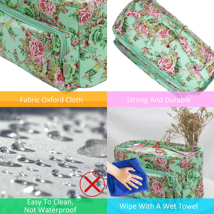 Ousuga Knitting Bag for Yarn & Wool Storage, Portable Crochet Knitting Needles Case & Sewing Tools with Pocket and Holder for Knitting Needles and Tools