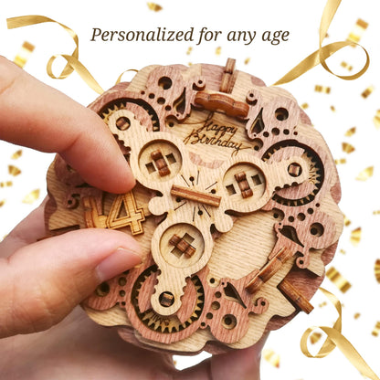 iDventure - Birthday Cake Gift 3D Puzzle Box - Gift box puzzles - tricky gift packaging birthday gifts - Puzzle box money gifts, vouchers & much more. (10.5 cm diameter x 6.5 cm height) (IDGB3)