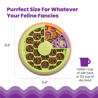 Catstages Kitty Lickin' Layers 3-Tier Interactive Cat Slow Feeder Treat Puzzle Toy, Dry or Wet Food, Mental Stimulation, Foraging, 6.6 inches, 80+ Compartments