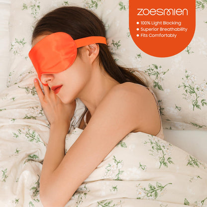 Sleep Mask 100% Mulberry Silk for Light Blocking, ZOESMIEN Eye Mask for Women Men Side Sleeper, Puffiness Dry Eyes Headache, Adjustable Strap, Christmas Gift Package, Misty Blue