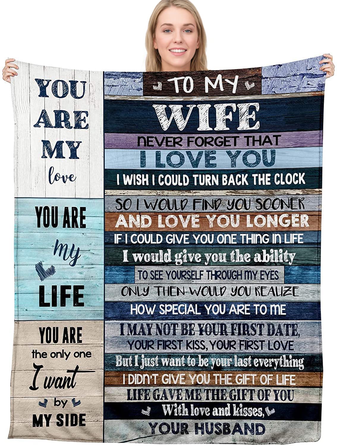Anniversary Sherpa Throw Blanket for Wife, Ultra-Soft Micro Fleece, Valentines Day & Birthday Gift, for Bedding, Sofa & Travel