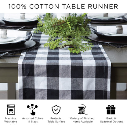 DII Holiday Dining Table Linen Collection Tartan Holly Plaid, Christmas Table Runner, 14x108, Red & Green