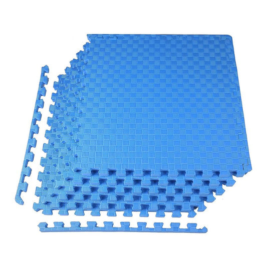 BalanceFrom 1" Extra Thick Puzzle Exercise Mat with EVA Foam Interlocking Tiles for MMA, Exercise, Gymnastics and Home Gym Protective Flooring (Blue)