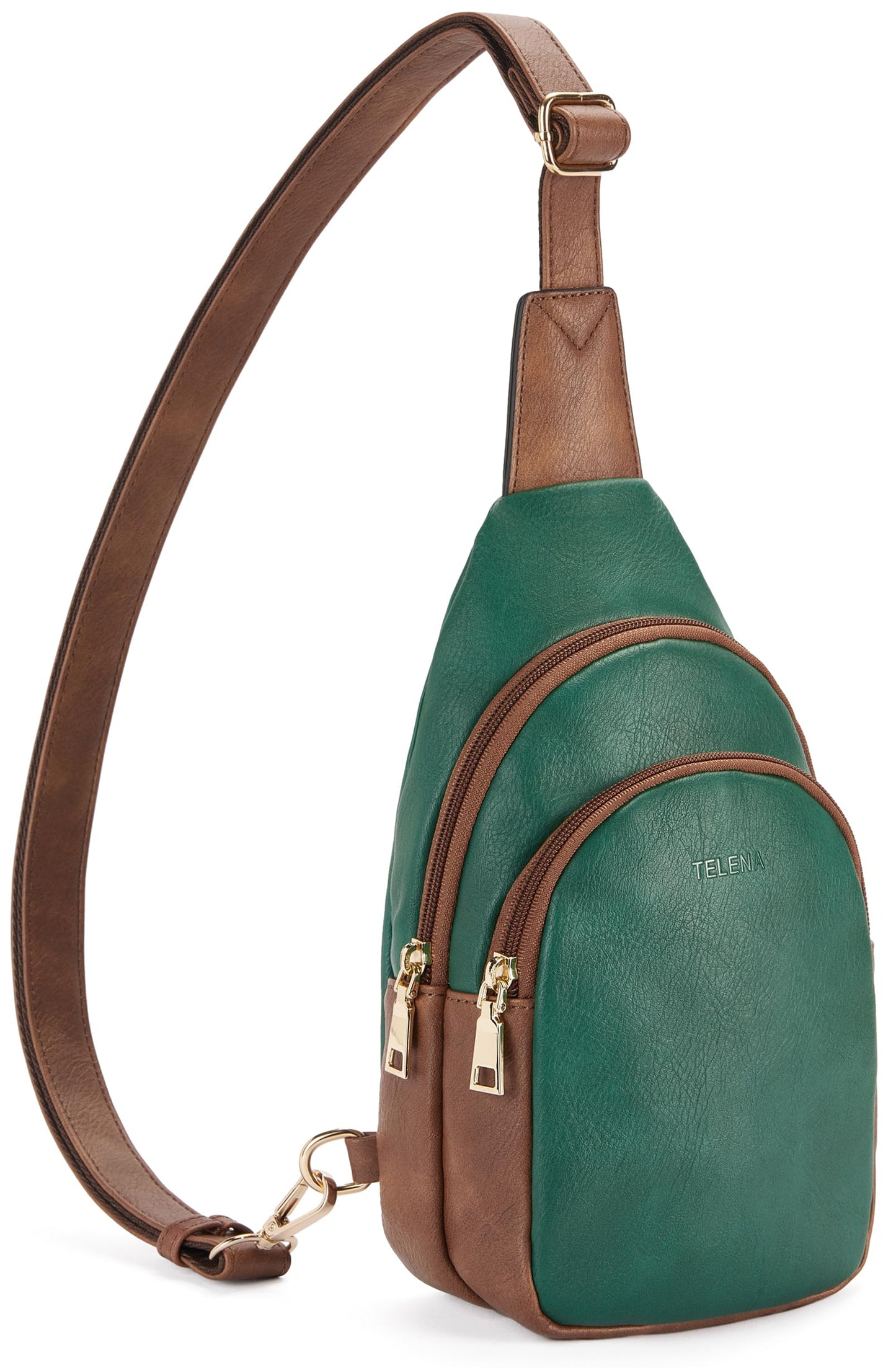 Telena Small Sling Bag for Women Leather Crossbody Fanny Packs Chest Bag for Women