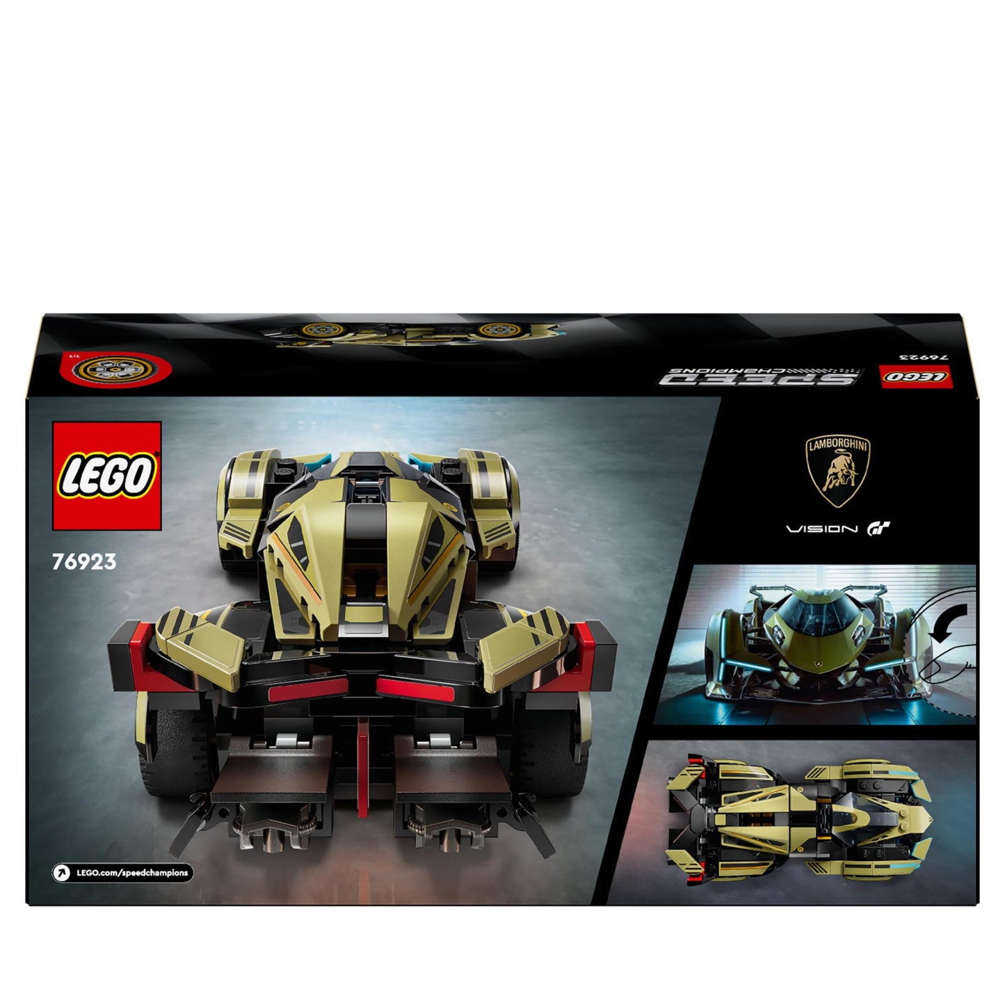 LEGO Speed Champions Lamborghini Lambo V12 Vision GT Super Car Toy for 10 Plus Year Old Boys & Girls, Buildable Vehicle Model Set, Kids' Bedroom Decoration, Birthday Gift Idea 76923