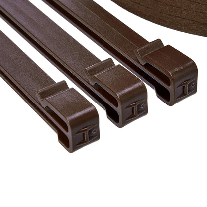 Amazon Basics Landscape Garden Lawn Edging Coil Border, Landscape Edging Kit ,Pack of 10 Stakes, 5 inch x 40FT, Brown