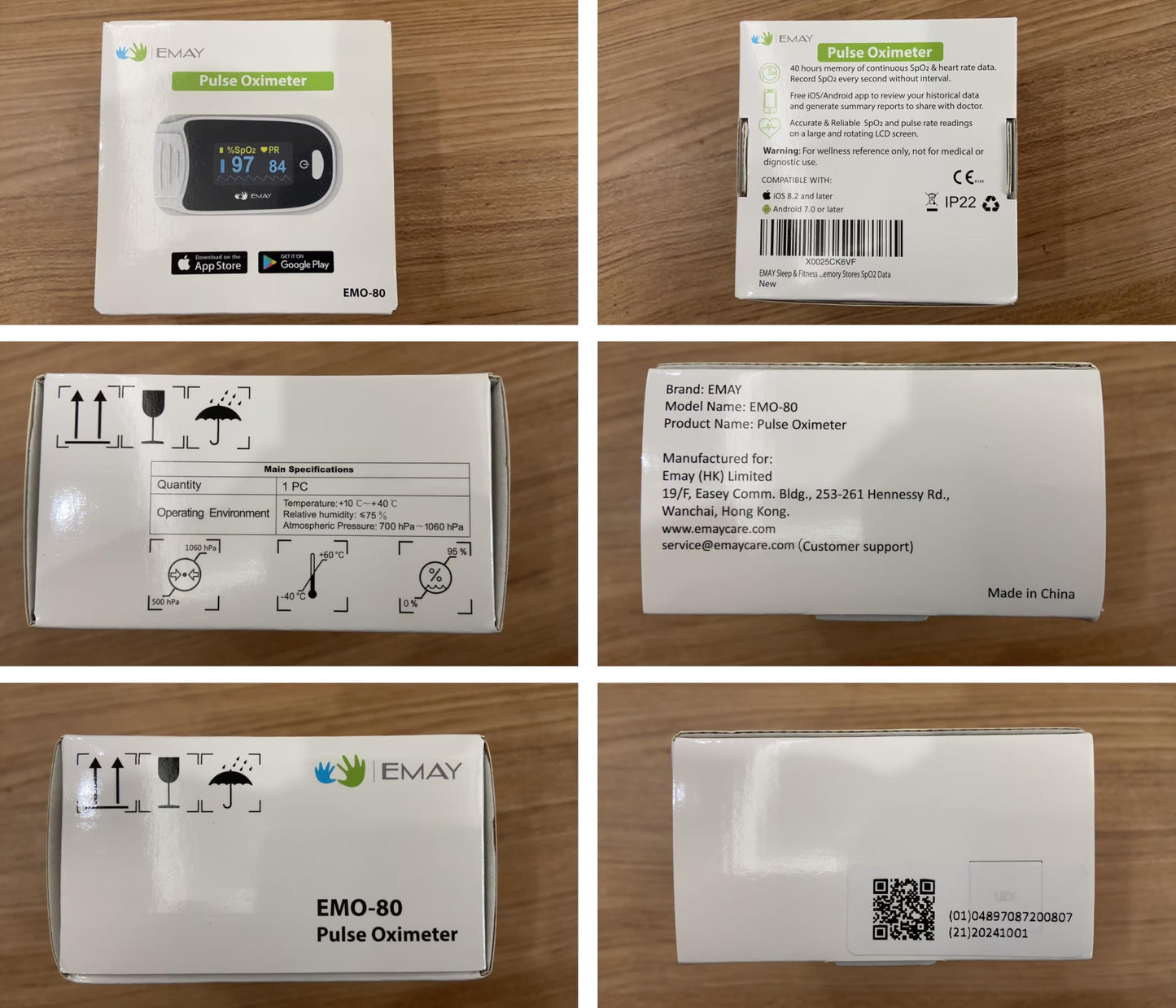 EMAY Sleep Oxygen Monitor with Built-in Recording Capability | Track Continuous Blood Oxygen Levels & Pulse Rate Overnight | Provides Sleep Report & Raw Data