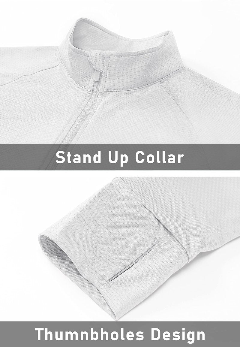 MAGCOMSEN Women's Lightweight Jacket Full Zip Long Sleeve Shirt Jacket Workout Jackets for Women Running Athletic Jackets White M