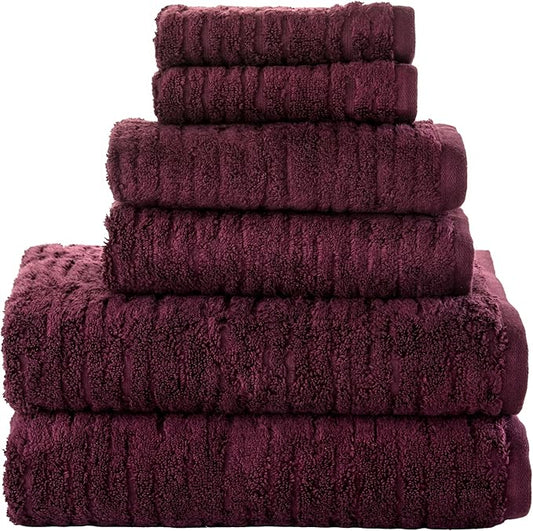 SKL Home CloudSoft 100% Cotton Luxury 6-Piece Towel Set, 600 GSM, Ultra Plush &