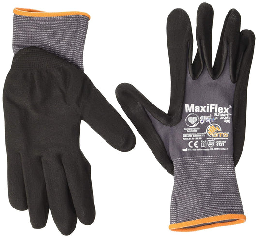 (5 Pairs) ATG Gloves 34-874 MaxiFlex Ultimate Assembly Gloves 5 x Grey/Black 8