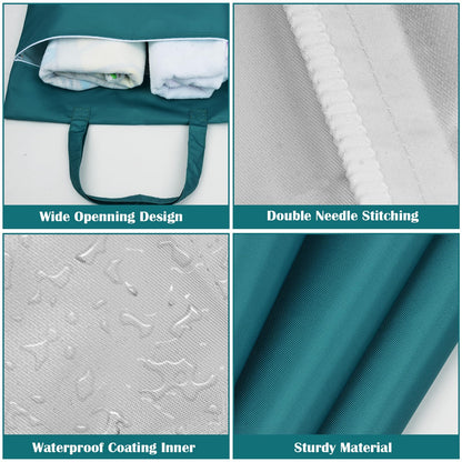 2 Pcs Large Travel Laundry Bag Washable Waterproof Wet Bag Dirty Clothes Bag Swimsuit Workout Bag for Gym Clothes Laundry Wet Clothes Swimming Pool Yoga College Dorm (Blue+Grey)