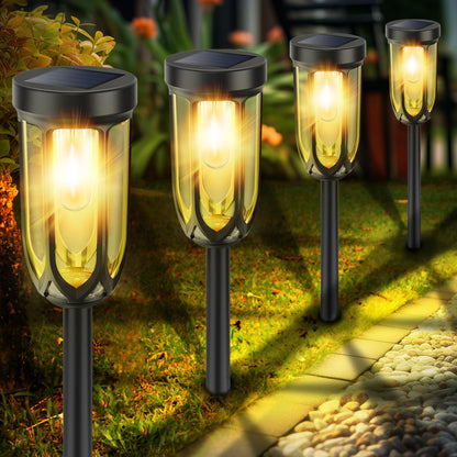 Barleit Solar Pathway Lights 8 Pack, Solar Lights Outdoor Waterproof IP65, Bright Auto On/Off Driveway Patio Light, Solar Garden Lights Landscape Lighting for Walkway Lawn Yard