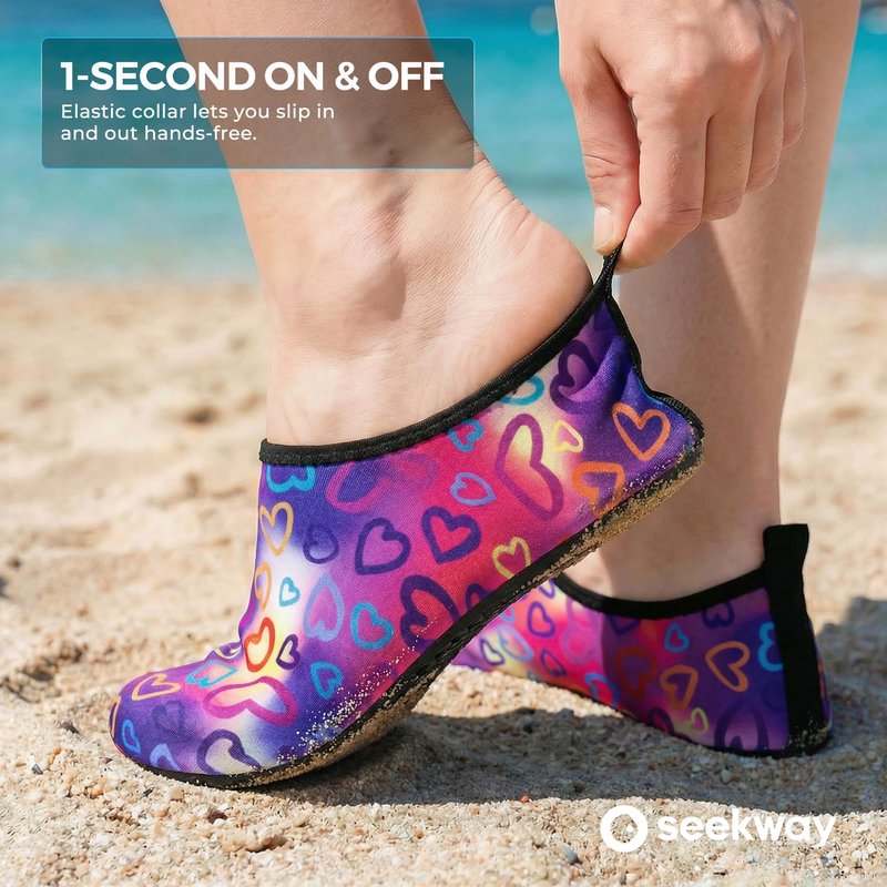SEEKWAY Water Shoes Women Men Adult Quick-Dry Aqua Socks Barefoot Non Slip for Beach Swim River Pool Lake surf Black SK002(U)