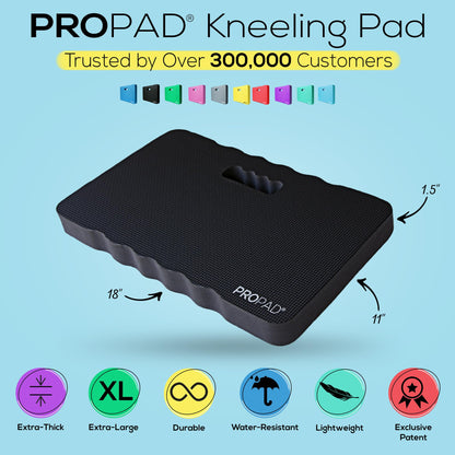 Thick Kneeling Pad, Garden Kneeler for Gardening, Bath Kneeler for Baby Bath, Kneeling Mat for Exercise & Yoga, Knee Pad for Work, Floor Foam Pad, Extra Large (XL) 18 x 11 x 1.5 Inches, Black