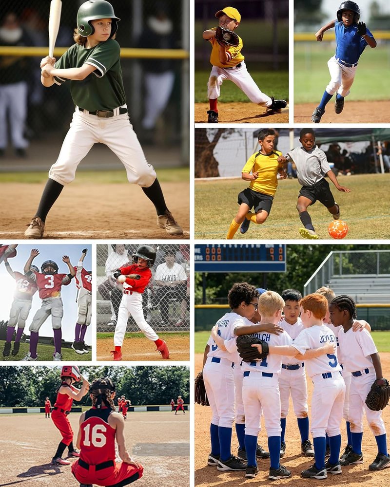 Toddler Baseball Socks & Belt Combo Set - Youth Softball Tee Ball Gear for Boys & Girls | 2T-5T