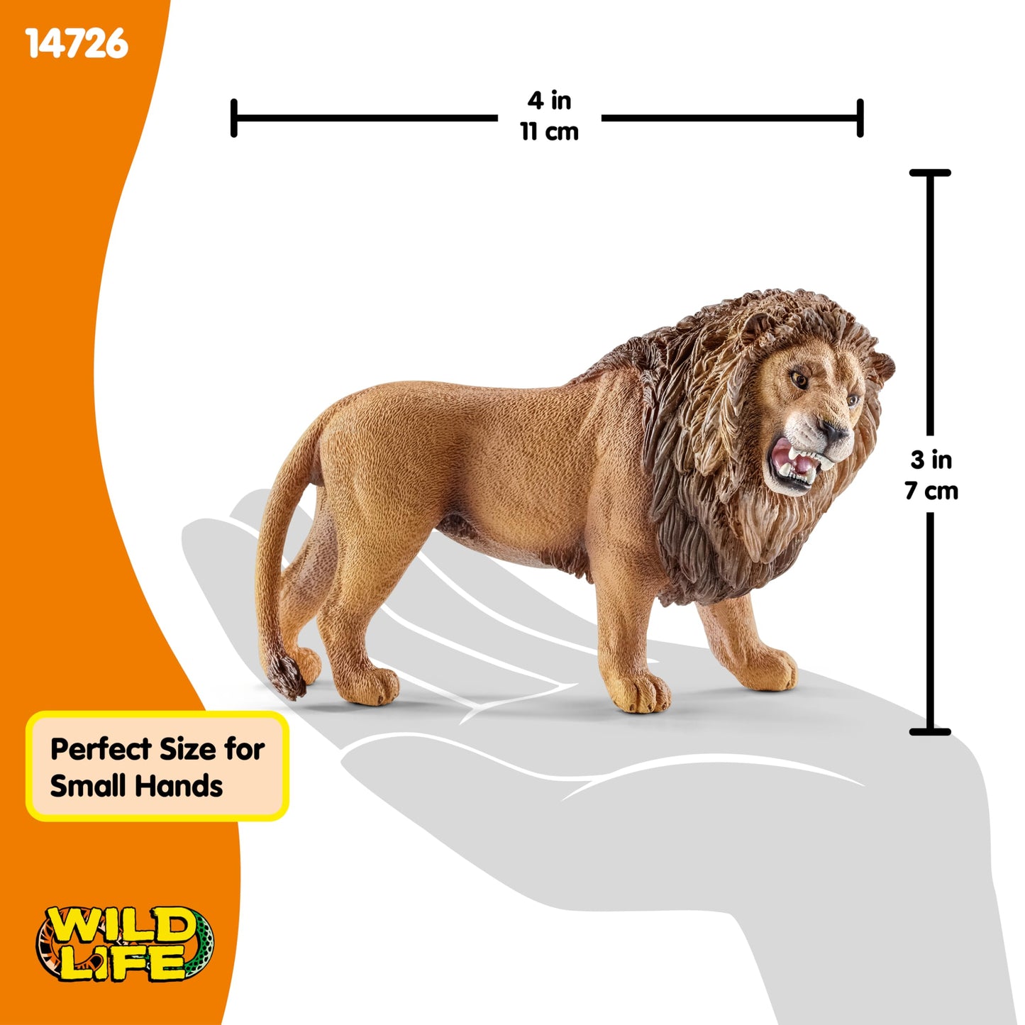 SCHLEICH 14726 Lion, roaring Wild Life Toy Figurine for children aged 3-8 Years