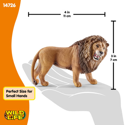 SCHLEICH 14726 Lion, roaring Wild Life Toy Figurine for children aged 3-8 Years