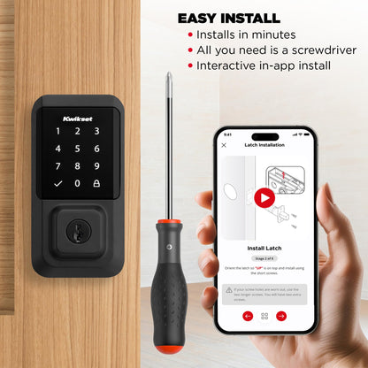 Kwikset Halo Wi-Fi Smart Lock, Keyless Entry Front Door Touchscreen Deadbolt, App Control, Grade AAA Certified, Easy Install No Hub, Venetian Bronze Finish, Digital Remote Lock