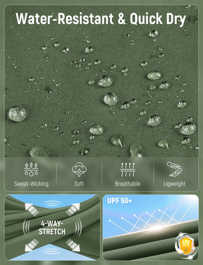 baleaf Women's Hiking Pants Quick Dry Water Resistant Lightweight Joggers Pant for All Seasons Elastic Waist Army Green Size XS