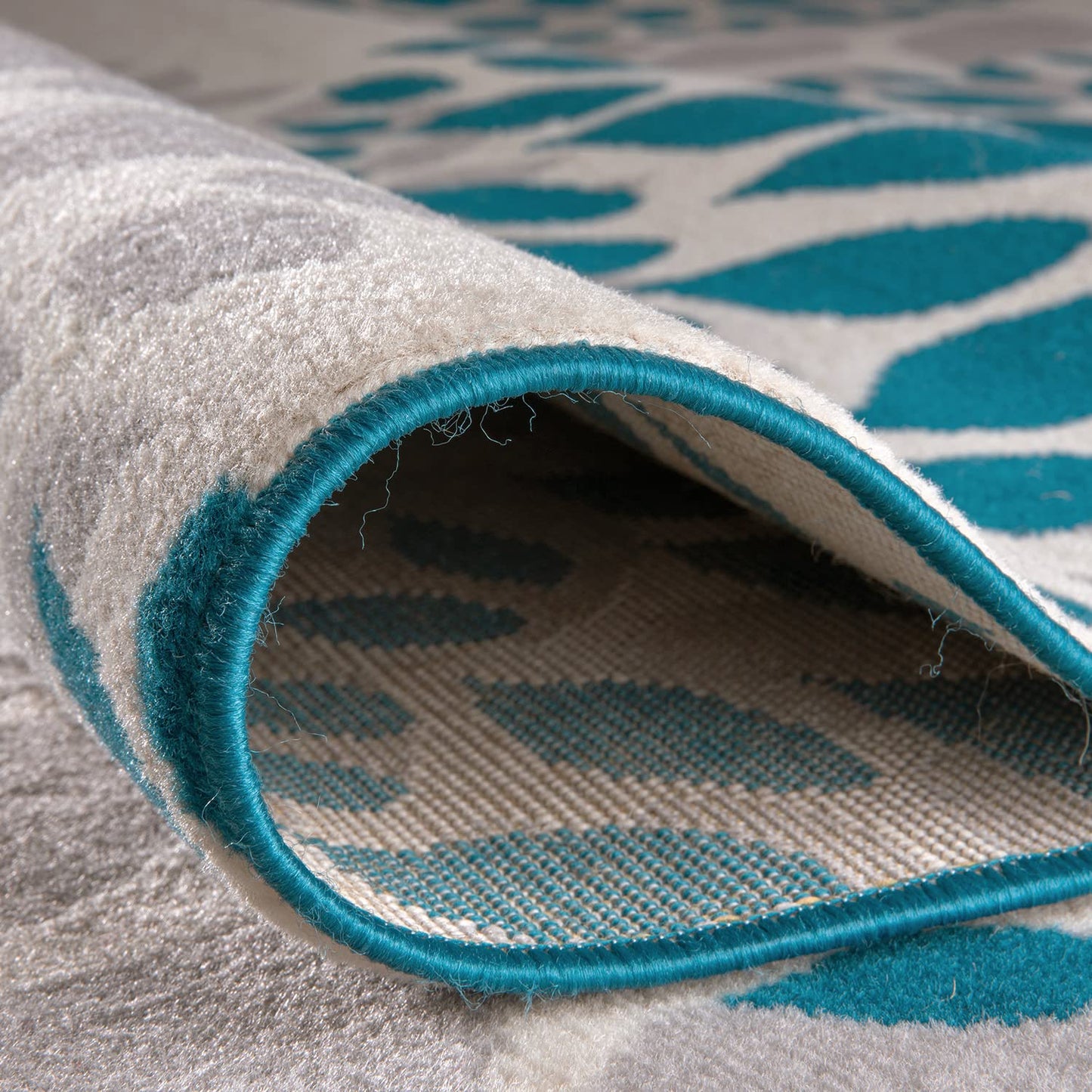 Rugshop Modern Floral Circles Design for Living Room,Bedroom,Home Office,Kitchen Non Shedding Area Rug 7'6" x 9' 5" Blue